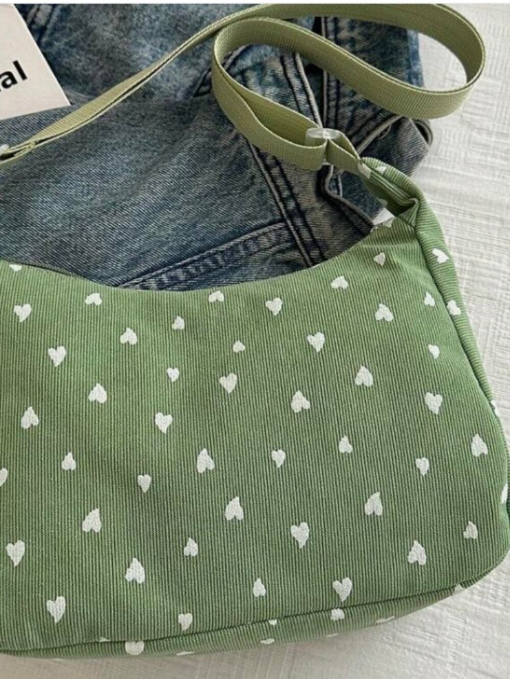 Women's Decorative Buckle Detail Stitching Chain Shoulder Strap Shoulder Bag